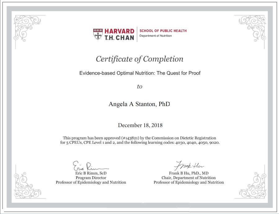 Angela A Stanton, PhD--Certificate of Completion